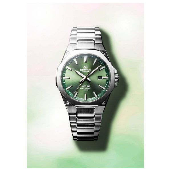  ساعة كاسيو للرجال - عرض بعقارب, سوار من الستانلس ستيل - سلفر 