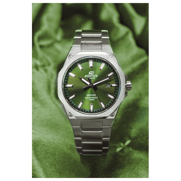  ساعة كاسيو للرجال - عرض بعقارب, سوار من الستانلس ستيل - سلفر 