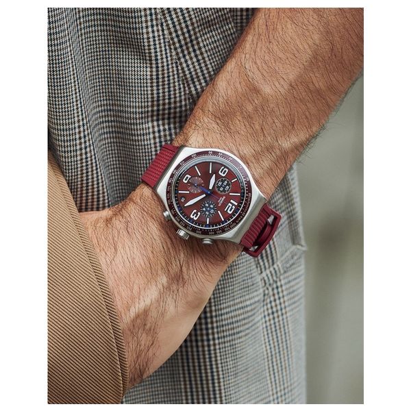 Elryan Swatch Watch YVS464 For Men Analog Display Rubber Band