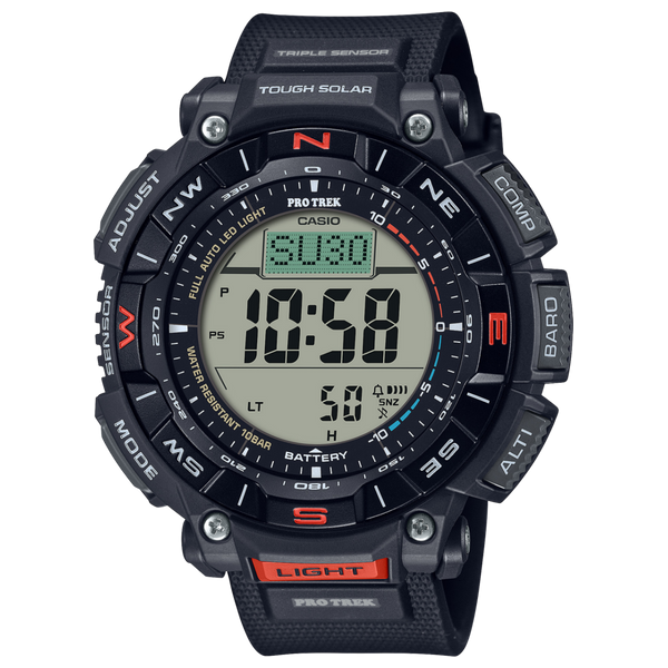  Casio Watch For Men - Digital Display, Resin Band - Black 