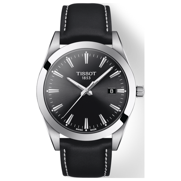  Tissot Watch T1274101605100 For Men - Analog Display, Leather Band - Black 