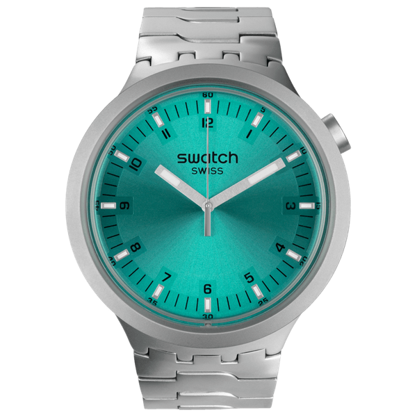  Swatch Watch SB07S100G For Men - Analog Display, Stainless Steel Band - Silver 