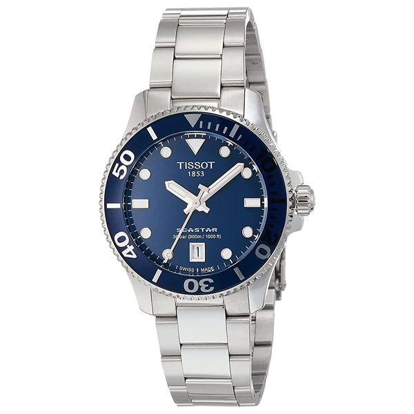  ساعة تيسوت للجنسين T1202101104100 - عرض بعقارب, سوار من الستانلس ستيل - سلفر 