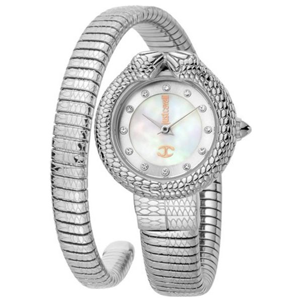  Just Cavalli Watch JC1L161M0015 For Women - Analog Display, Stainless Steel Band - Silver 