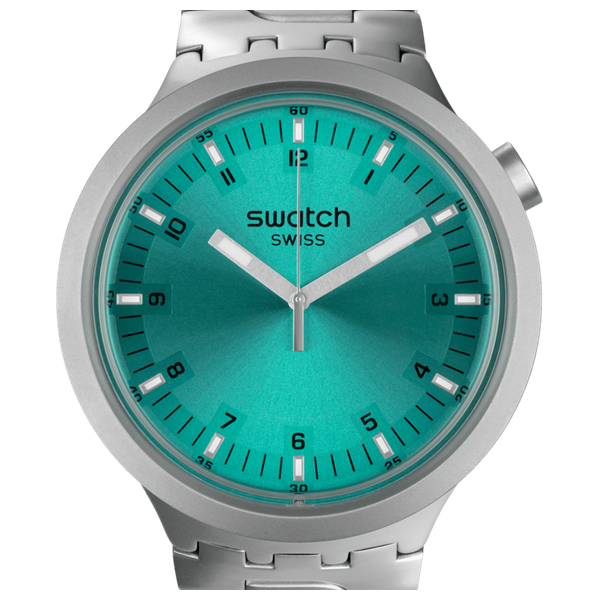  Swatch Watch SB07S100G For Men - Analog Display, Stainless Steel Band - Silver 