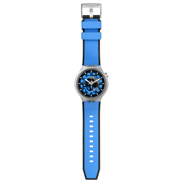  Swatch Watch SB07S106 For Unisex - Analog Display, Silicon Band - Blue 