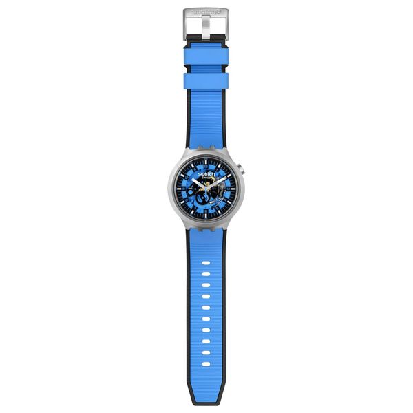  Swatch Watch SB07S106 For Unisex - Analog Display, Silicon Band - Blue 