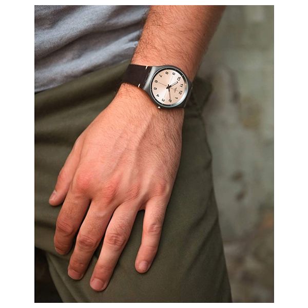 Elryan Swatch Watch SS07M100 For Men Analog Display Leather