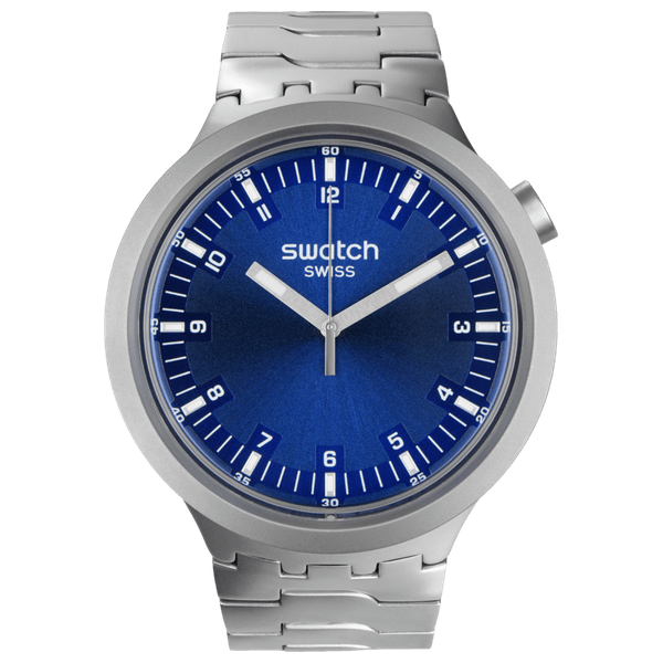  Swatch Watch SB07S102G For Men - Analog Display, Stainless Steel Band - Silver 