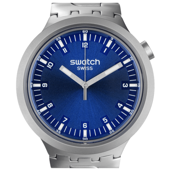  Swatch Watch SB07S102G For Men - Analog Display, Stainless Steel Band - Silver 