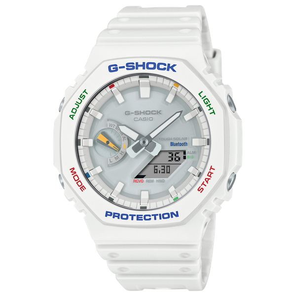  ساعة كاسيو للرجال - عرض بعقارب, سوار من ريزين - ابيض 