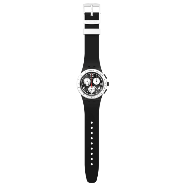  Swatch SUSB420 For Men - Analog Display, Silicone Band - Black 