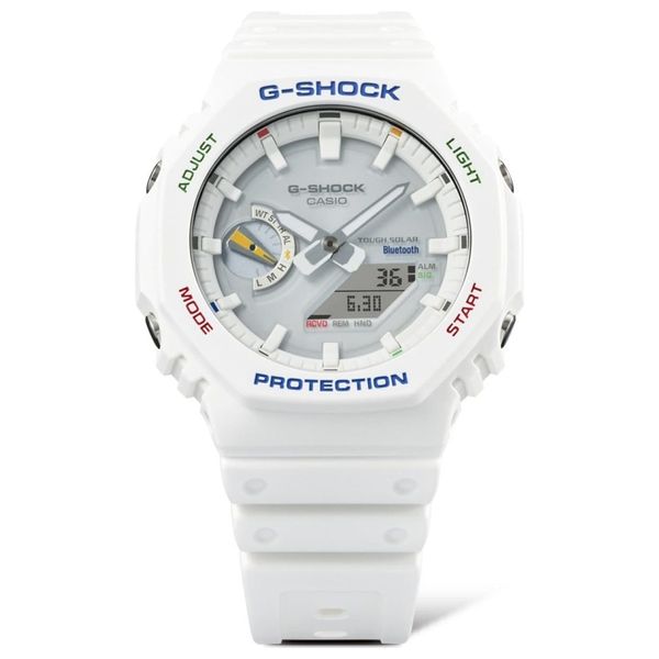  ساعة كاسيو للرجال - عرض بعقارب, سوار من ريزين - ابيض 