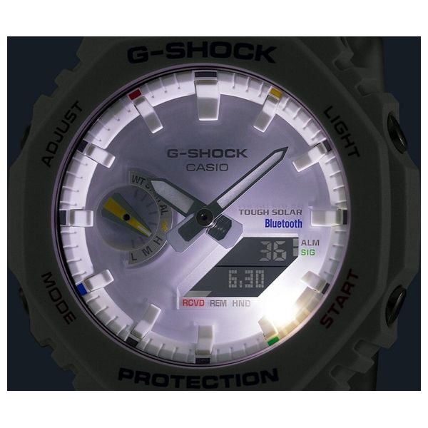  ساعة كاسيو للرجال - عرض بعقارب, سوار من ريزين - ابيض 