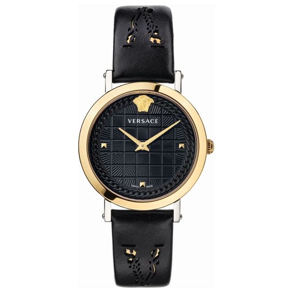 Versace black hot sale leather watch