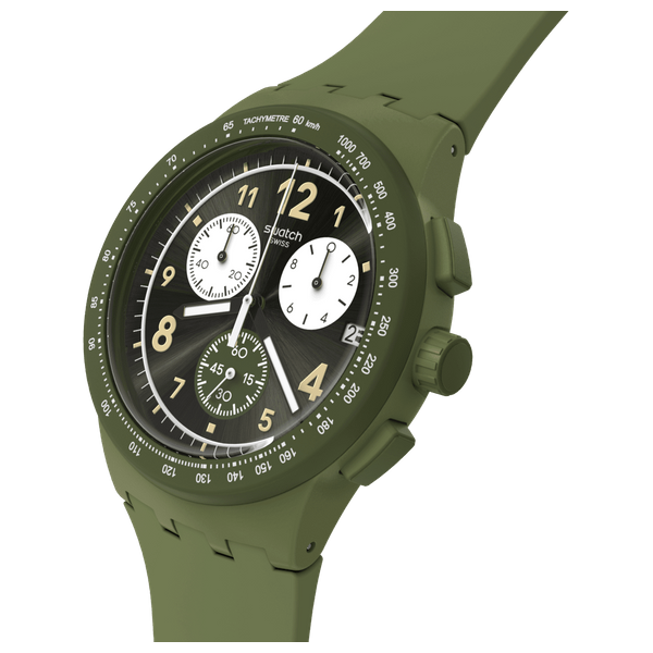  Swatch SUSG406 For Men - Analog Display, Silicone Band - Green 