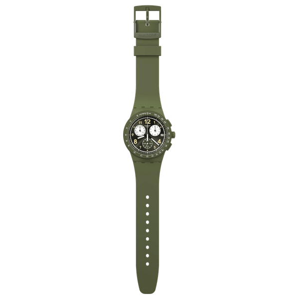  Swatch SUSG406 For Men - Analog Display, Silicone Band - Green 