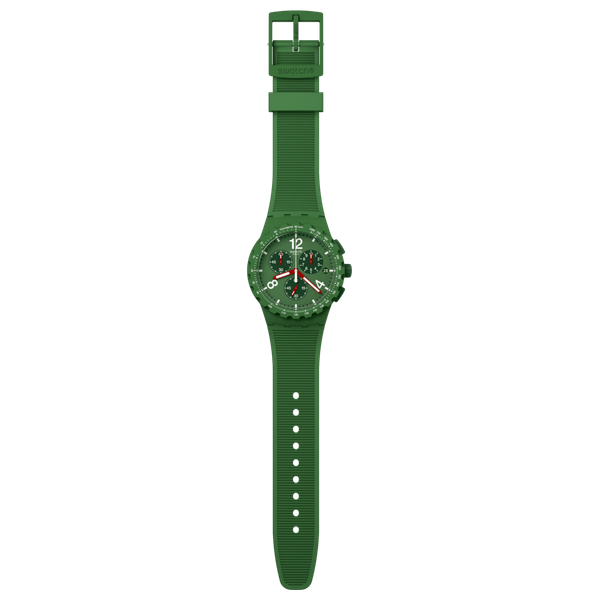  Swatch SUSG407 For Men - Analog Display, Silicone Band - Green 