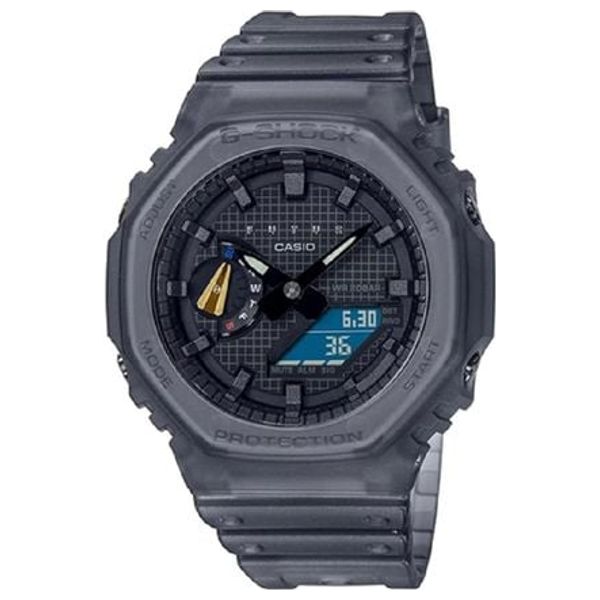  Casio Watch For Men - Analog Display, Resin Band - Gray 