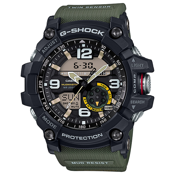  Casio Watch For Men - Analog Display, Resin Band - Green 