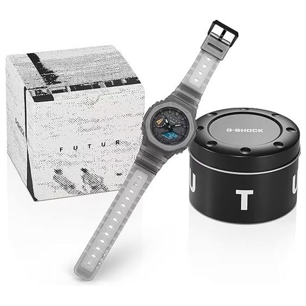  Casio Watch For Men - Analog Display, Resin Band - Gray 