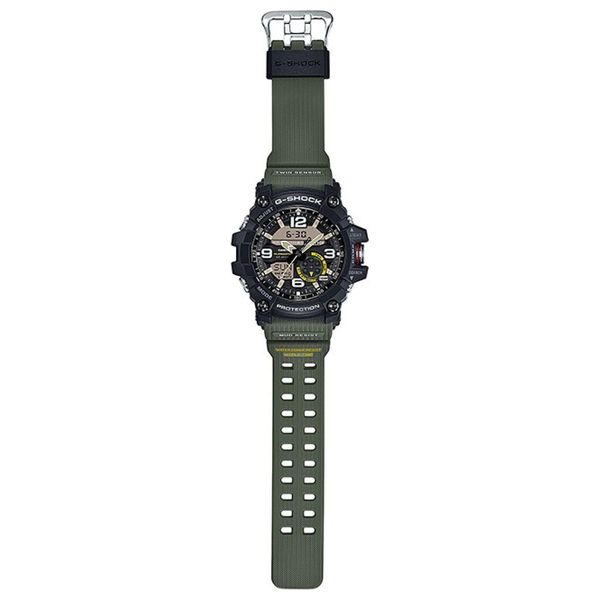  Casio Watch For Men - Analog Display, Resin Band - Green 