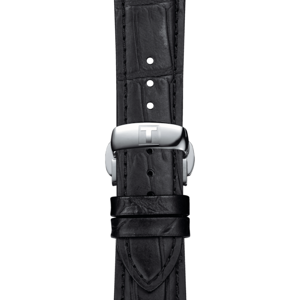  ساعة تيسوت للرجال T1274101604101 - عرض بعقارب, سوار من الجلد - اسود 