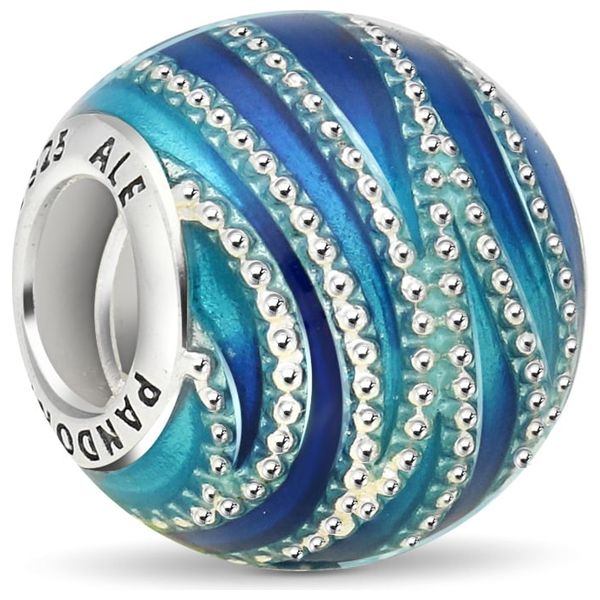  خرزة باندورا شكل امواج - سلفر 