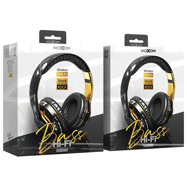  Moxom mx-wl34- Bluetooth Headphone On Ear - Black 