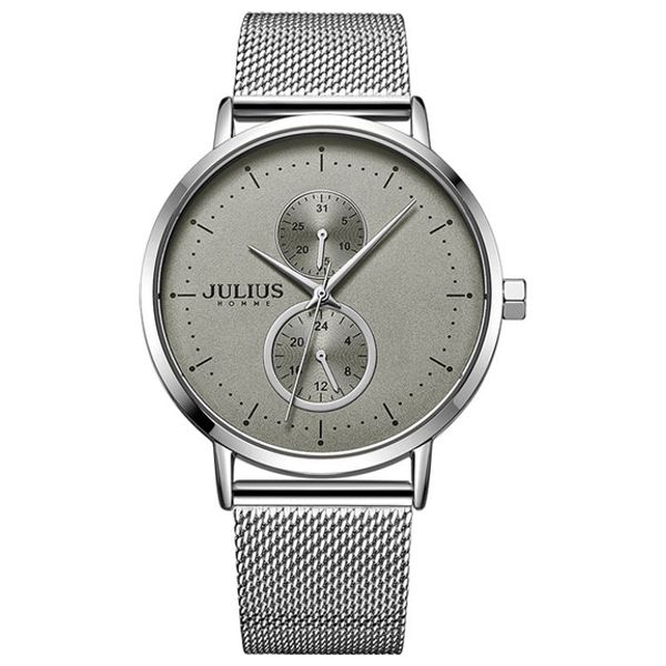 JULIUS Watch For Men - Analog Display, Stainless Steel Band - Silver