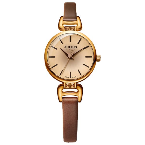 JULIUS Watch For Women - Analog Display, Leather Band - Brown