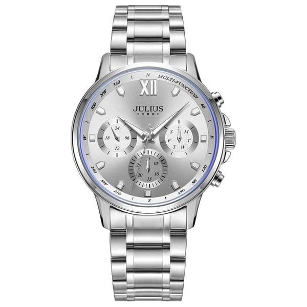 JULIUS Watch For Men - Analog Display, Stainless Steel Band - Silver