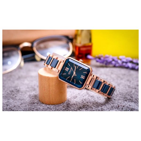 ساعة جوليوس للنساء JA-1273 - عرض بعقارب, سوار من ستانلس ستيل - أزرق