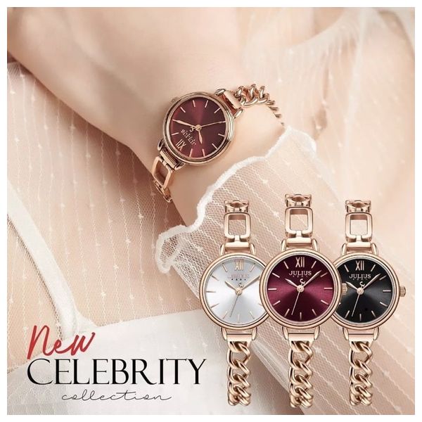  JULIUS Watch For Women - Analog Display, Stainless Steel Band - Rose Gold 