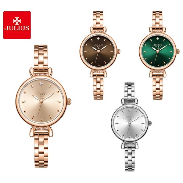  JULIUS Watch JA-1374 For Women - Analog Display, Stainless Steel Band - Rose 