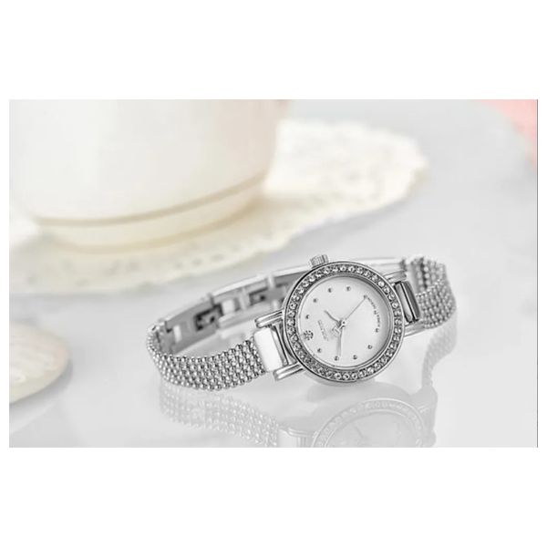 ساعة جوليوس للنساء JA-804A - عرض بعقارب, سوار من ستانلس ستيل - سلفر