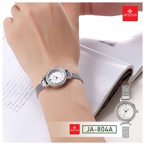 ساعة جوليوس للنساء JA-804A - عرض بعقارب, سوار من ستانلس ستيل - سلفر