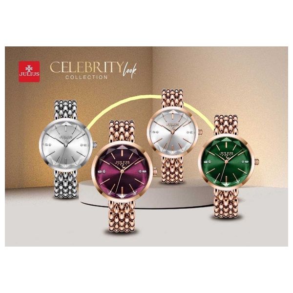  JULIUS Watch JA-1193 For Women - Analog Display, Stainless Steel Band - Rose 