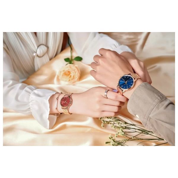  JULIUS Watch For Men - Analog Display, Stainless Steel Band - Rose Gold 