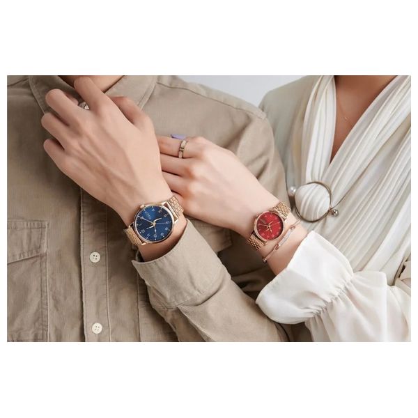  JULIUS Watch For Men - Analog Display, Stainless Steel Band - Rose Gold 