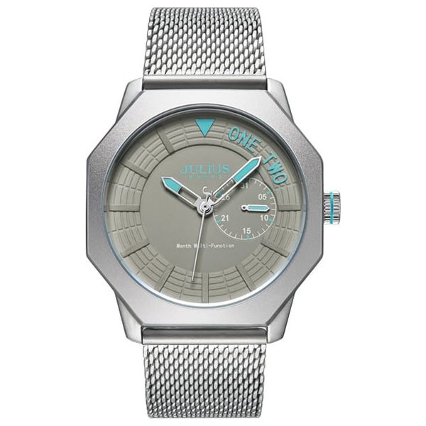  ساعة جوليوس للرجال - عرض بعقارب, سوار من الستانلس ستيل 