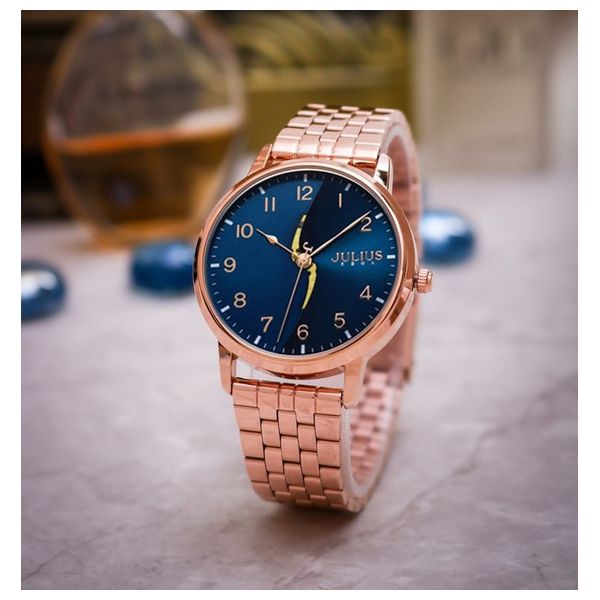  JULIUS Watch For Men - Analog Display, Stainless Steel Band - Rose Gold 