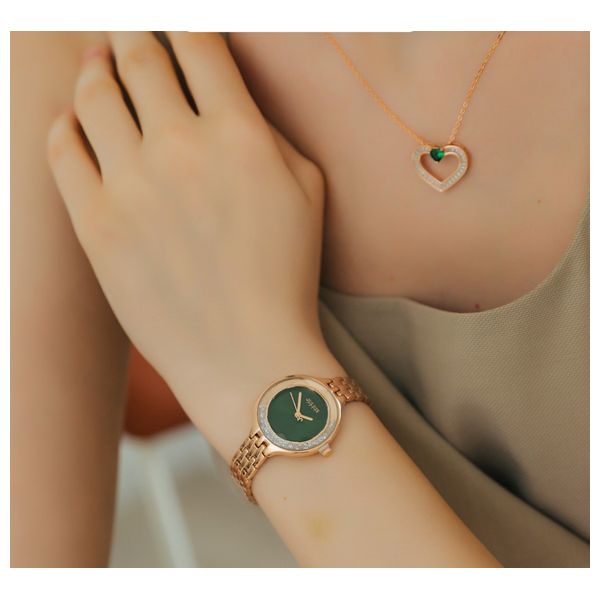  ساعة جوليوس للنساء - عرض بعقارب, سوار من ستانلس ستيل - ذهبي 
