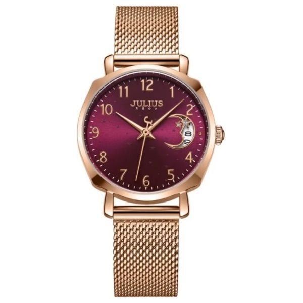 JULIUS Watch JA-1146 For Women - Analog Display, Stainless Steel Band - Bronze