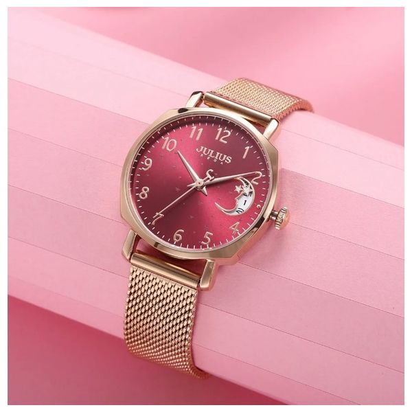 JULIUS Watch JA-1146 For Women - Analog Display, Stainless Steel Band - Bronze