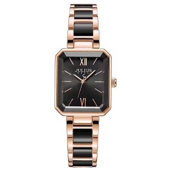  JULIUS Watch JA-1273 For Women - Analog Display, Stainless Steel Band - Black 