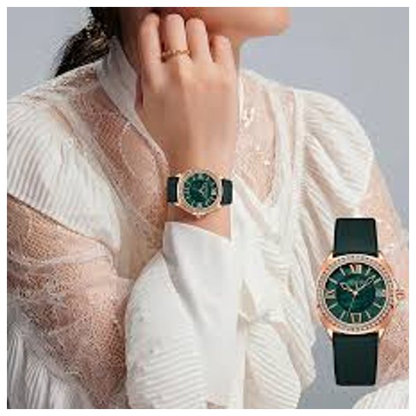  JULIUS Watch JA-1401 For Women - Analog Display, Leather Band - Green 