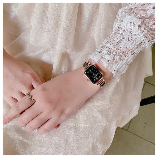  JULIUS Watch JA-1273 For Women - Analog Display, Stainless Steel Band - Black 