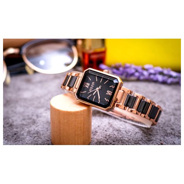  JULIUS Watch JA-1273 For Women - Analog Display, Stainless Steel Band - Black 