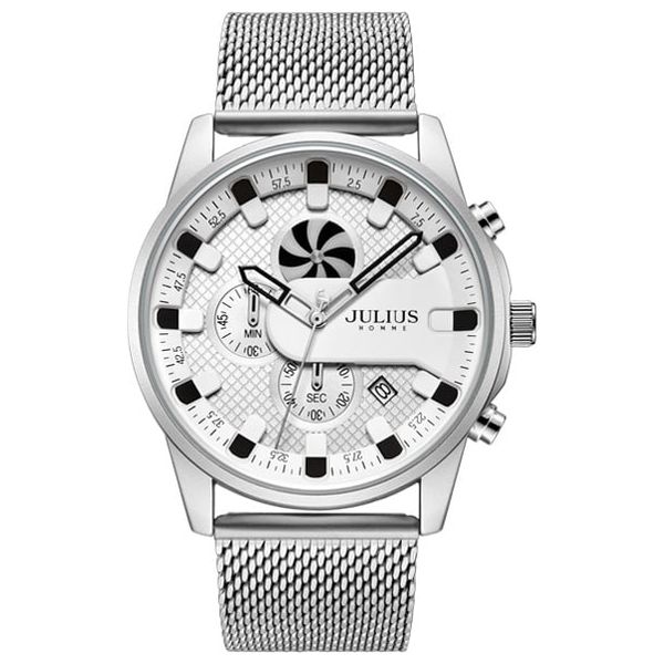  JULIUS Watch For Men - Analog Display, Stainless Steel Band - Silver 